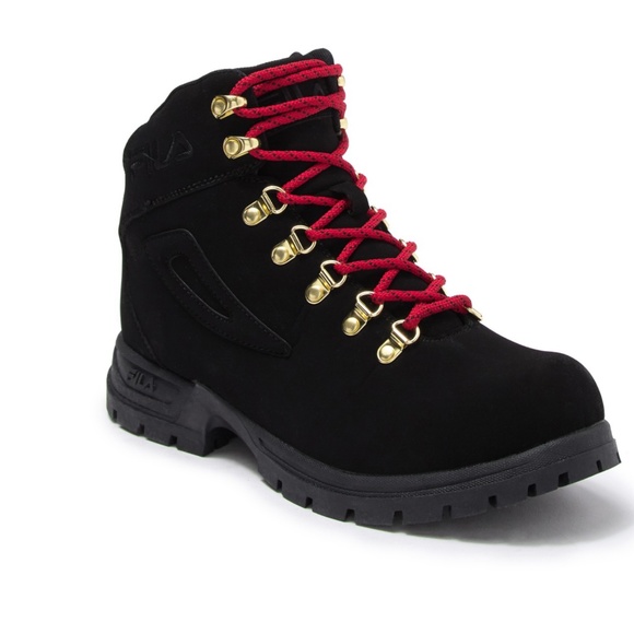 Fila Other - Fila Black Diviner FS Red Laced Hiking Boots 10.5 or 12